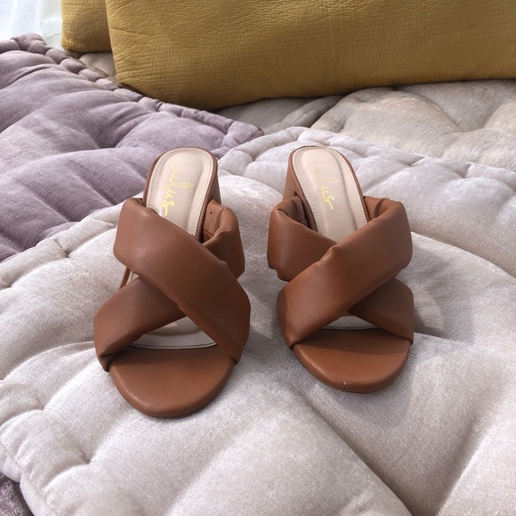 Braidef heeled slides sandals mules open toe 6.5 - Picture 2 of 9